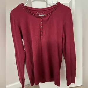 Distressed red sweater